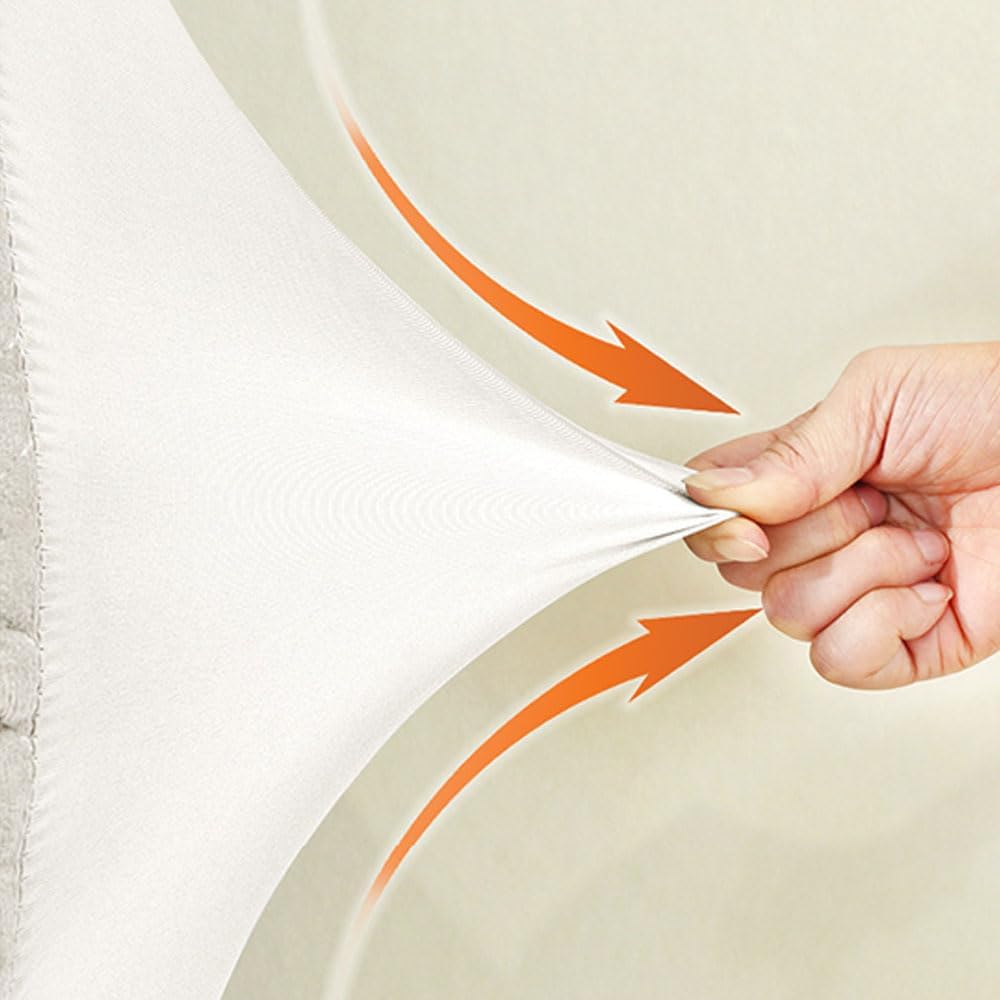 Housse Tete de Lit Extensible, Housse de Protection Tête de Lit Couleur Unie Nordique, Housse Tete de Lit, Housse de Tête de Lit pour Lits Simples Dou - 4