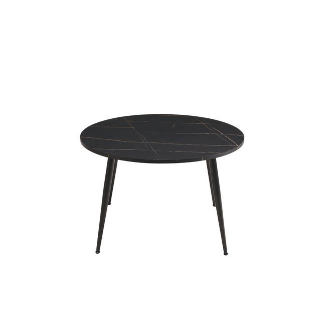Table ronde extensible noire avec rallonge centrale cm Ø 120/160x74h ...
