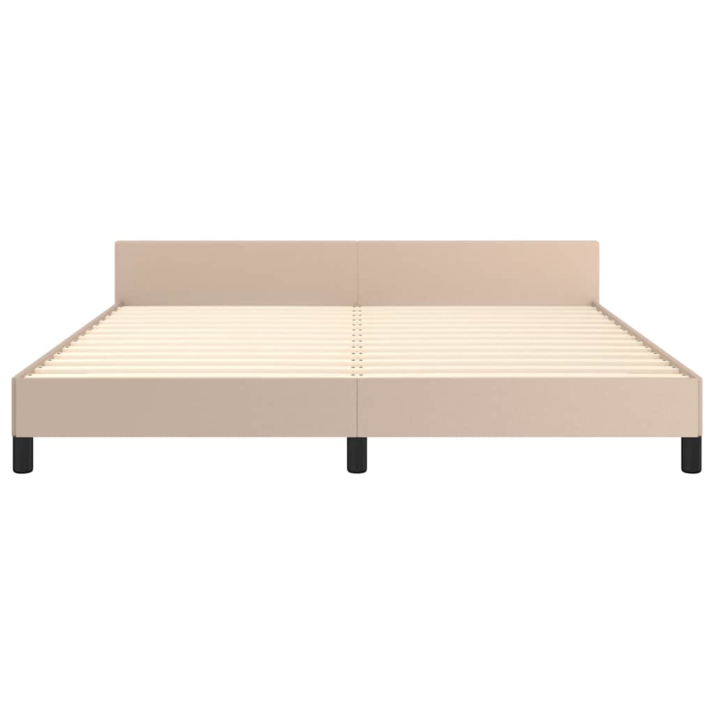 Cadre de lit avec tête de lit sans matelas cappuccino 180 x 200 cm - 5