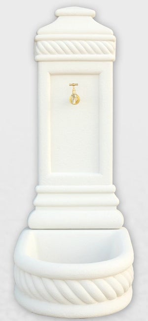 Fuente De Pared Levante 45x60x110cm – Hormigón Piedra Artificial, Incluye Grifo, 85 Kg, Resistente A Intemperie Para Jardín