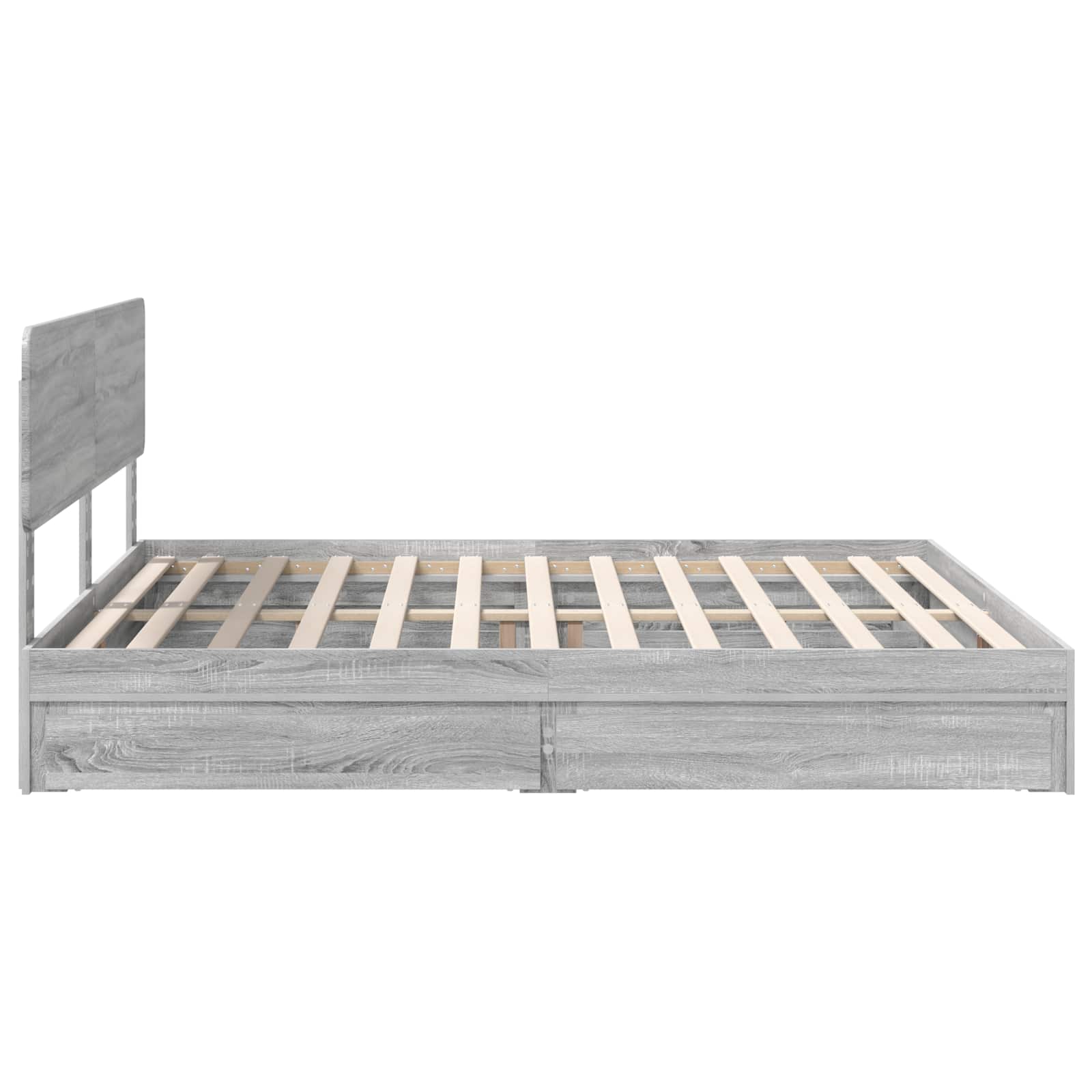 Lit de rangement gris 180 x 200 cm en panneau de bois - 9