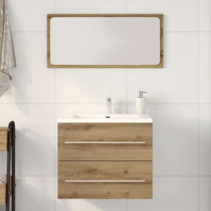 Générique Cabinet de Salle de Bain avec tiroir Chêne Noir 60 x 33 x 80 cm, Meubles,Armoires & Meubles de Rangement,Meubles-lavabos,Meubles-lavabos de Salle de Bains,862551