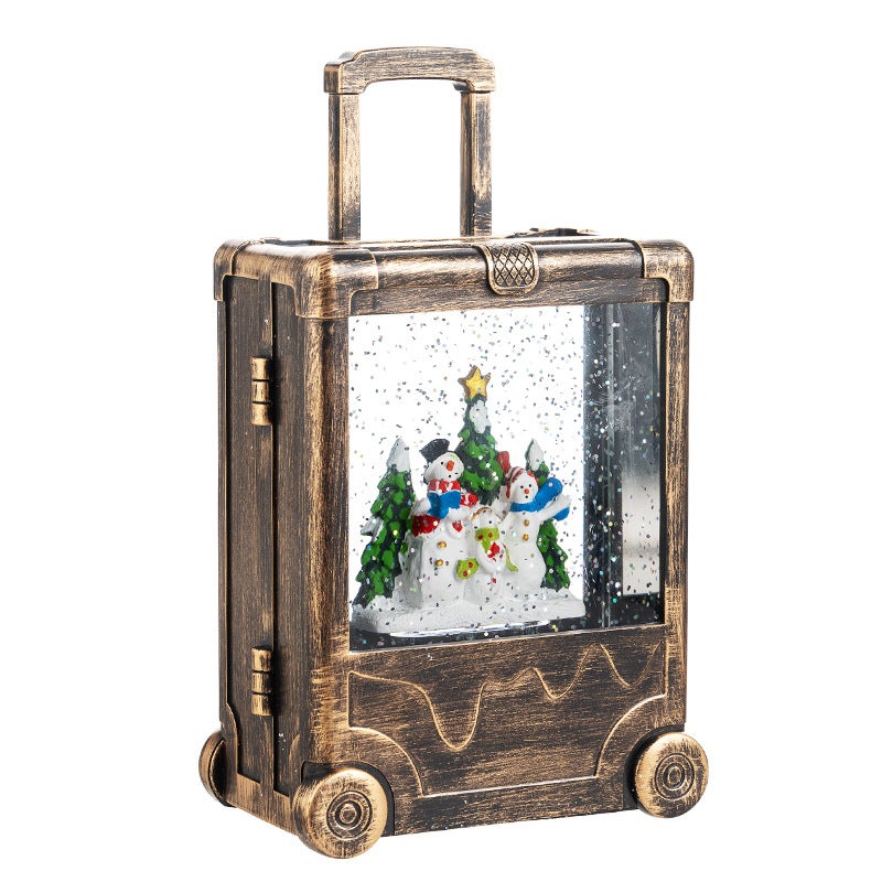 Lanterne Boule à Neige Noël Avec Projecteur Père Noël Et Musique - Lanterne LED Vintage USB Piles