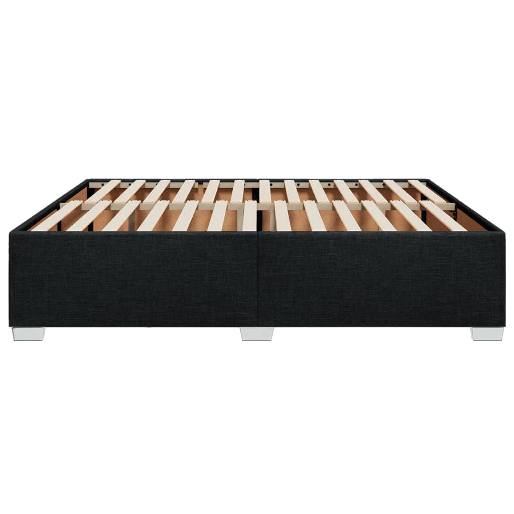 Cadre de lit sans matelas, tissu noir, pour la chambre, 180 × 200 cm - 5