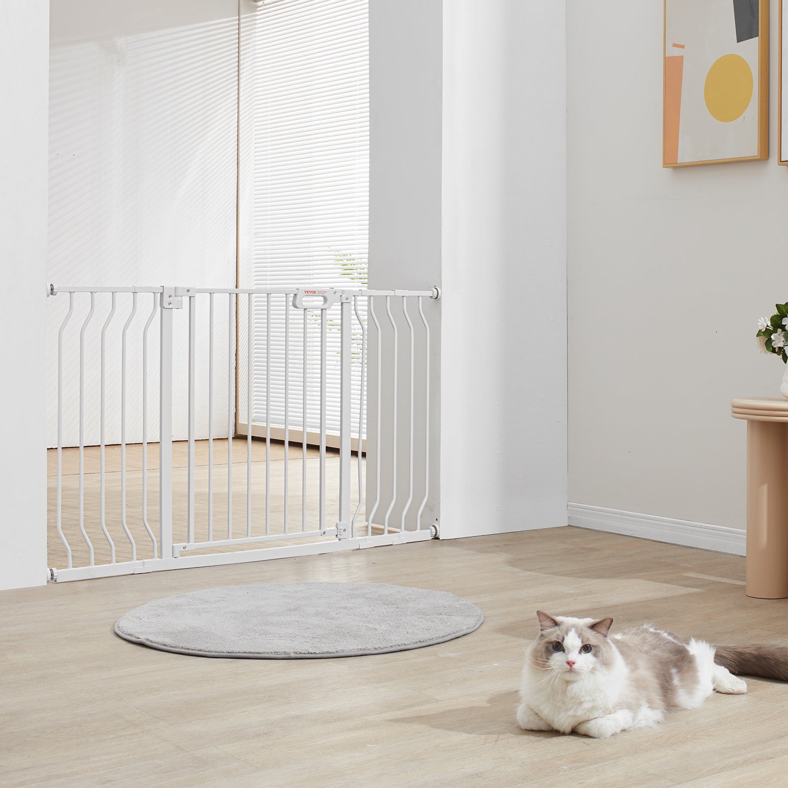 Barriere de Securite Extensible VEVOR 75-135 cm Hauteur 76 cm Barriere deEscalier a Fermeture Automatique sans Percage Grande Ouverture 533 mm a 180° - 8