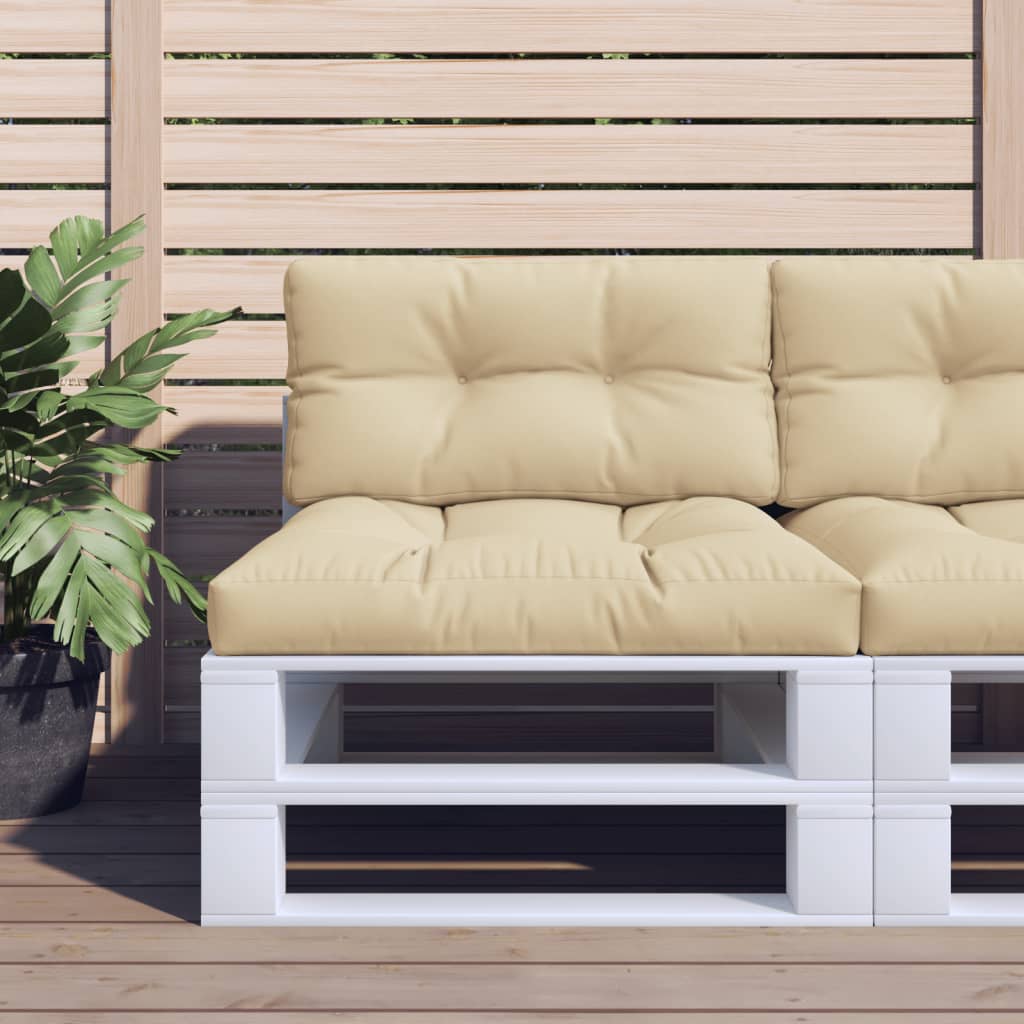 Pack 2 uds Cojín exterior | Cojines para palets tela beige CFW167827 - 2