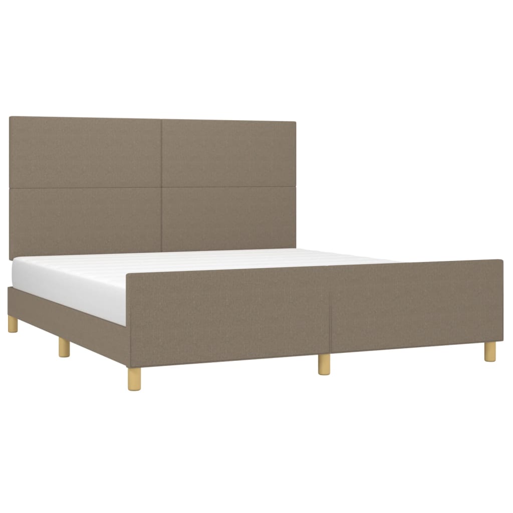 Cadre de lit sans matelas taupe 180x200 cm tissu - 3
