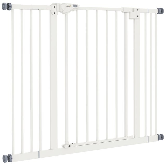 PawHut Cancellino per Cani Regolabile fino a 100 cm Senza Viti con 2 Estensioni e Altezza 72 cm, Bianco