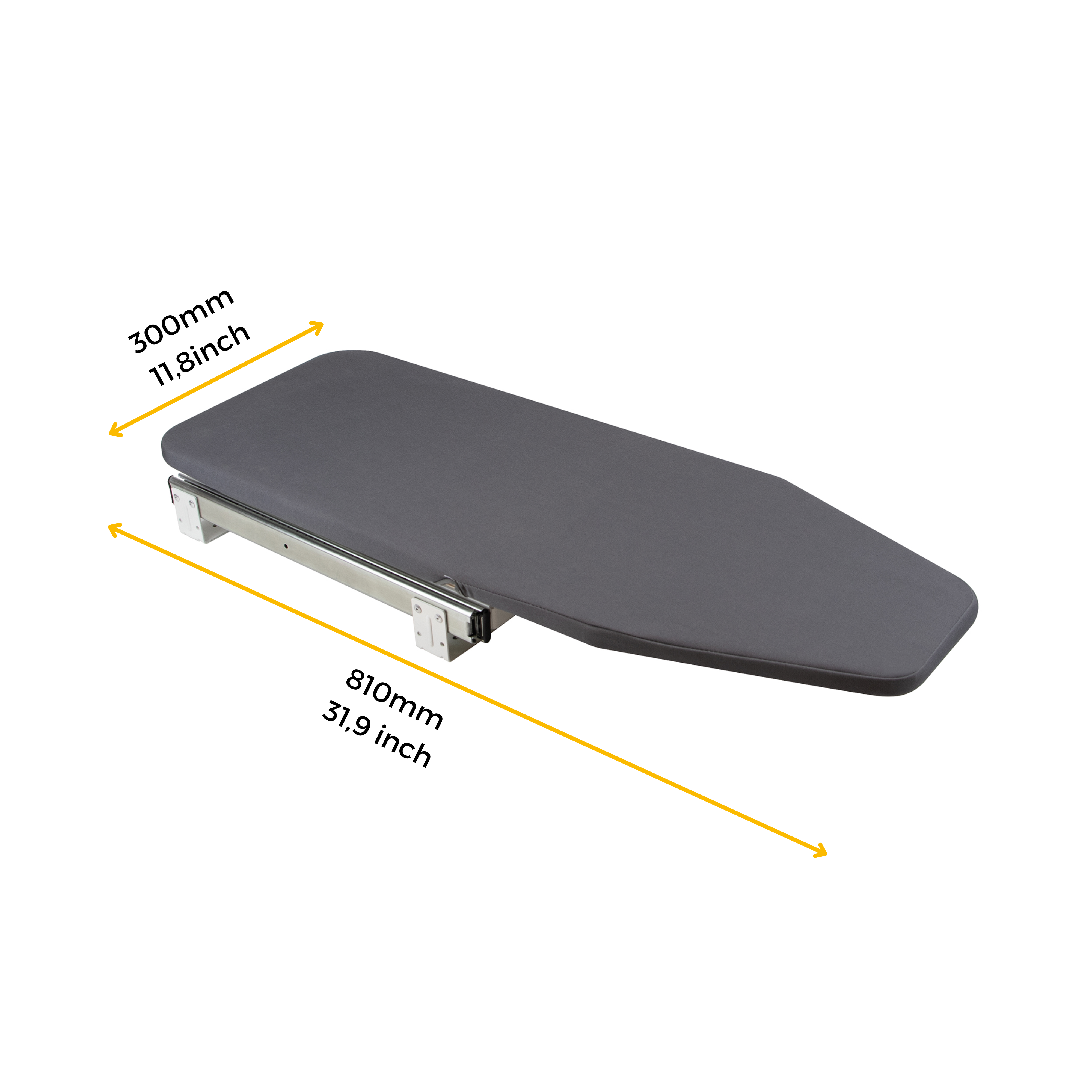 Emuca Table à repasser, pliante et extractible, pivotante, pour le meuble Iron 180, en acier et en bois - 6