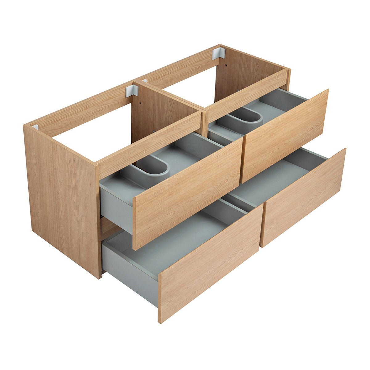 Meuble double Prémonté sous vasque Bois 120Cm SAYA - 2