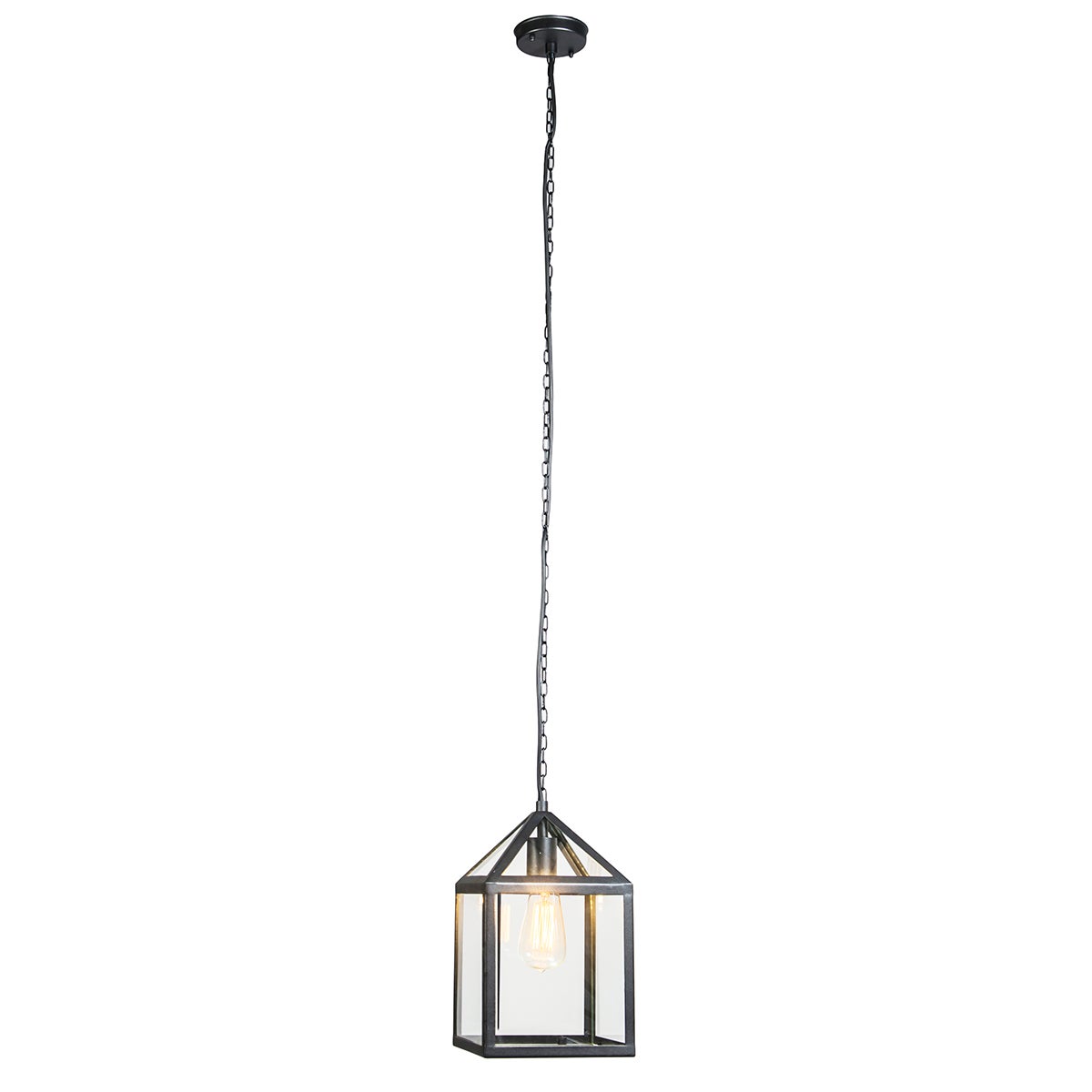 Qazqa lampe suspendue extérieure, suspension pour jardin - Amsterdam - noir, max. 60w, e27, 21cm, IP23, cube - 8