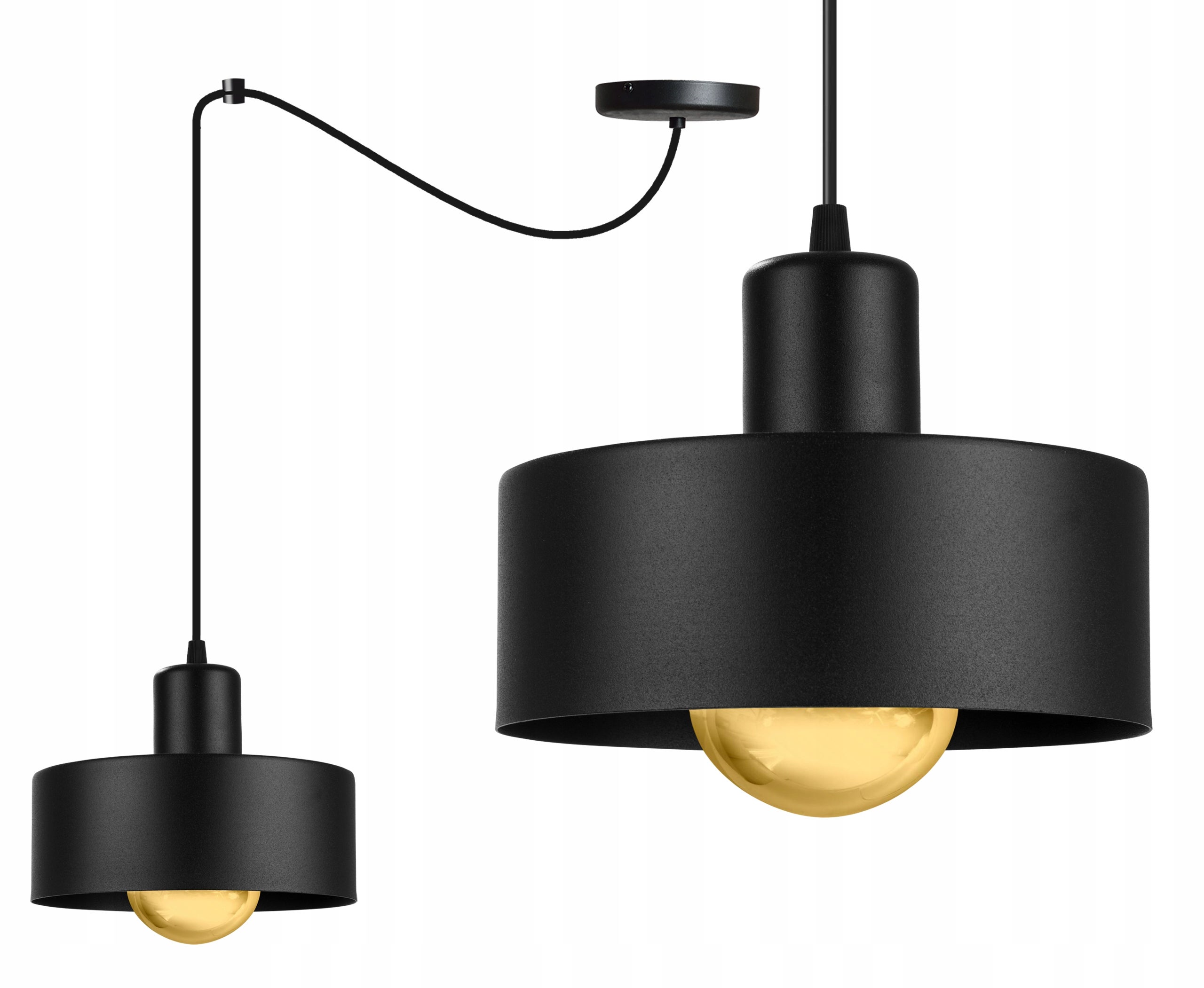 Lampa sufitowa wisząca Spider Barcelona modern 1xE27 abażur walec czarny Light Home LH