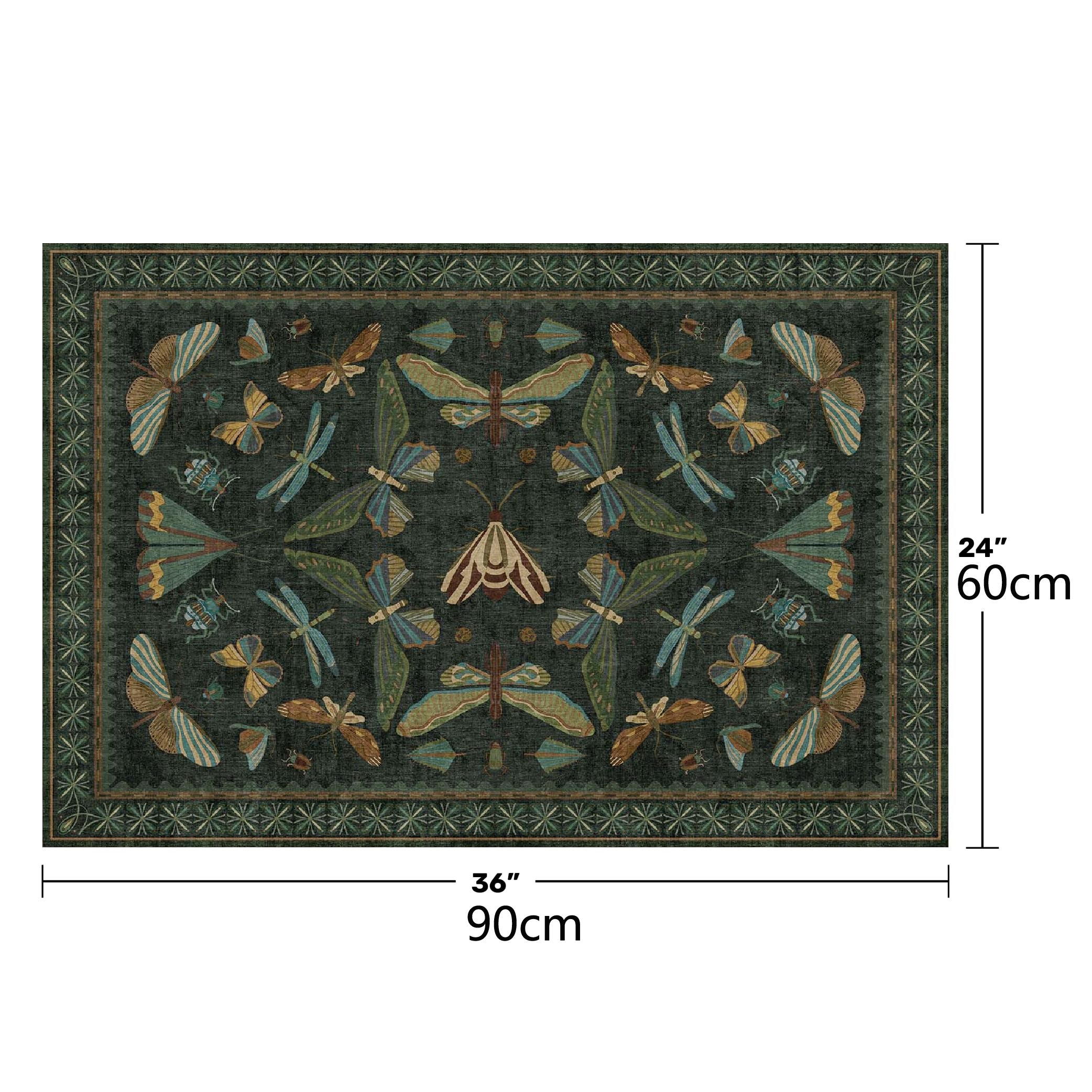 2 peças Tapete de entrada para interiores, tapete pequeno verde escuro para cozinha, lavável, antiderrapante e resistente a manchas, 60*90cm - 2