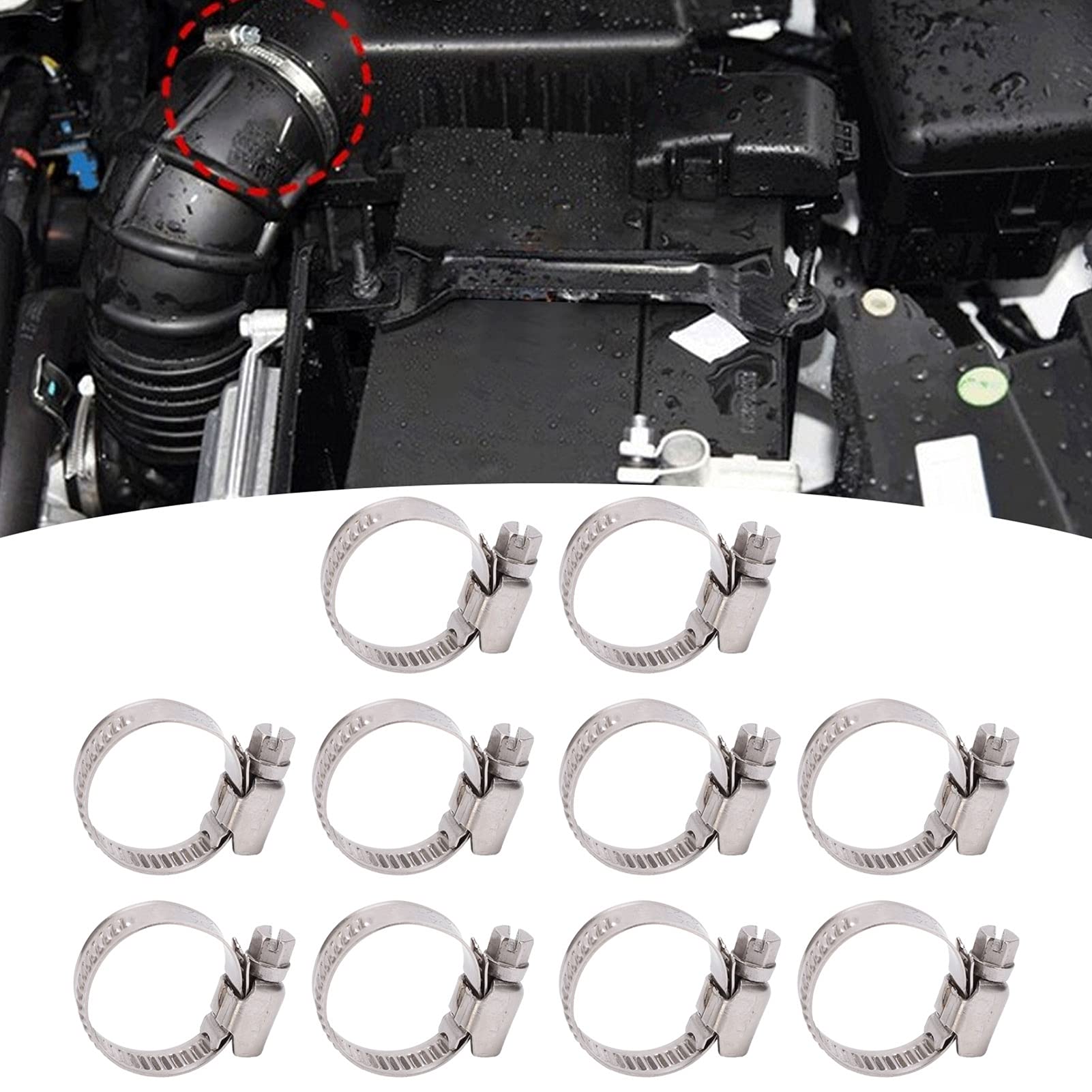 COLLIERS DE SERRAGE POUR TUYAU FLEXIBLE EN ACIER INOXYDABLE 304 DE STYLE ALLEMAND 14-27MM - 3