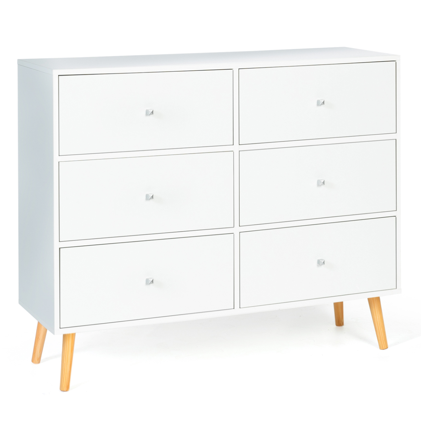 Commode 6 tiroirs EMMIE 110 cm scandinave blanc - 2