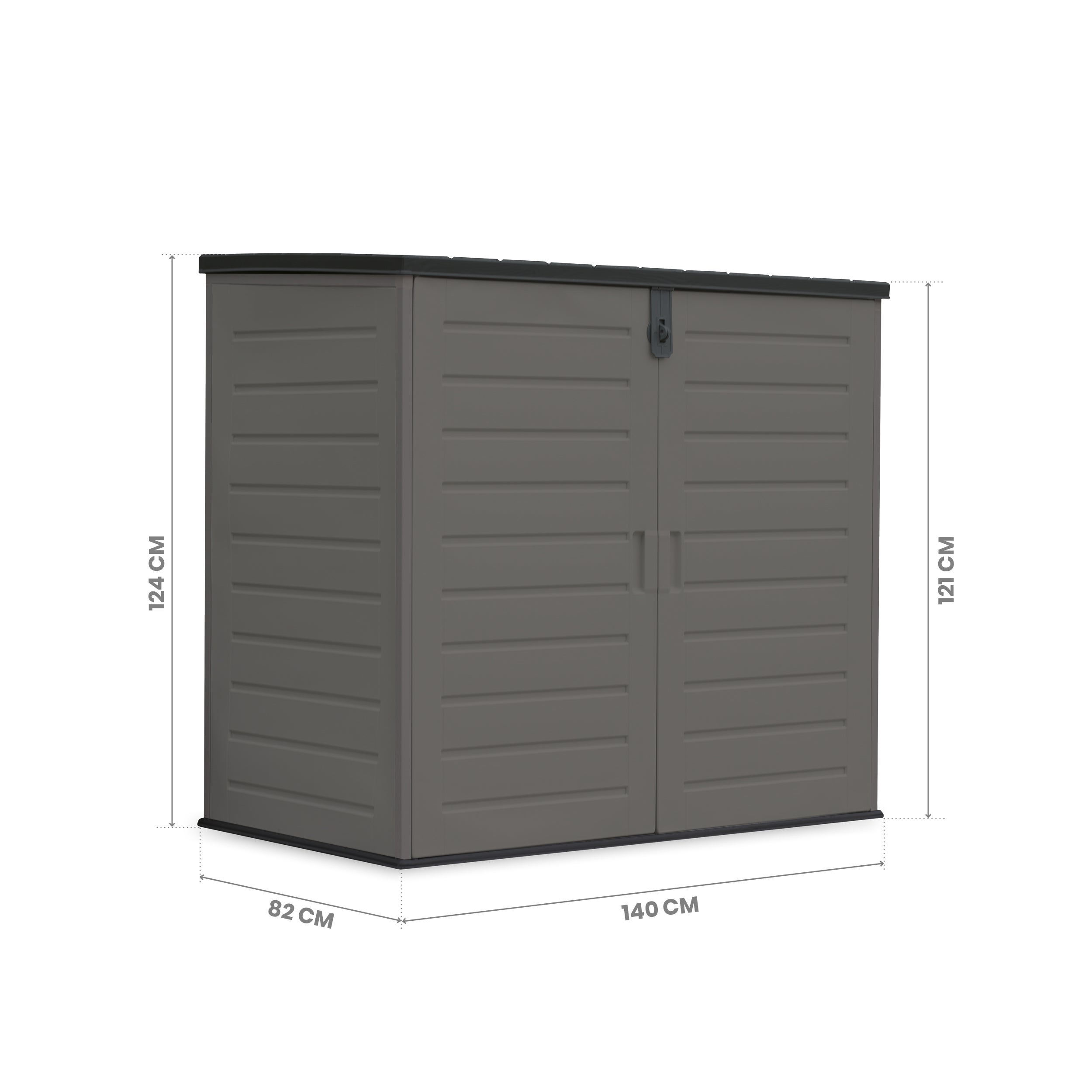 Armario Exterior Resina 1170 L – 140x82x124cm – Suelo Incluido – Puerta Doble y Tapa Abatible - 4