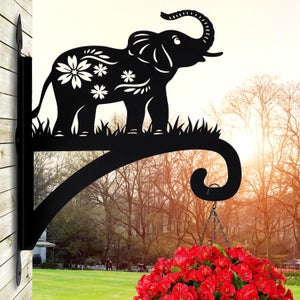 2 Crochets Muraux Pour Plantes Suspension - Support Métal Noir Pour Jardinières Balcon/Mur
