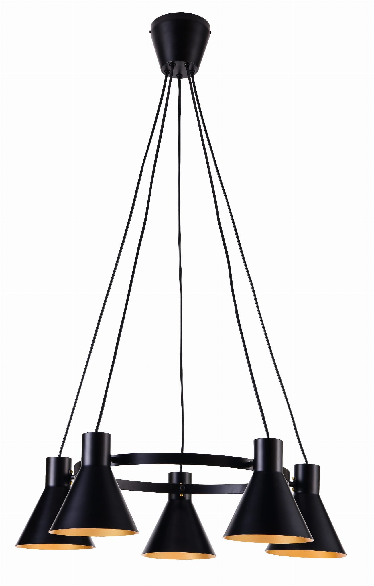Lampa wisząca More czarno-złota 5xE27x40W wym: 100 x 65 x 65 cm metal Candellux