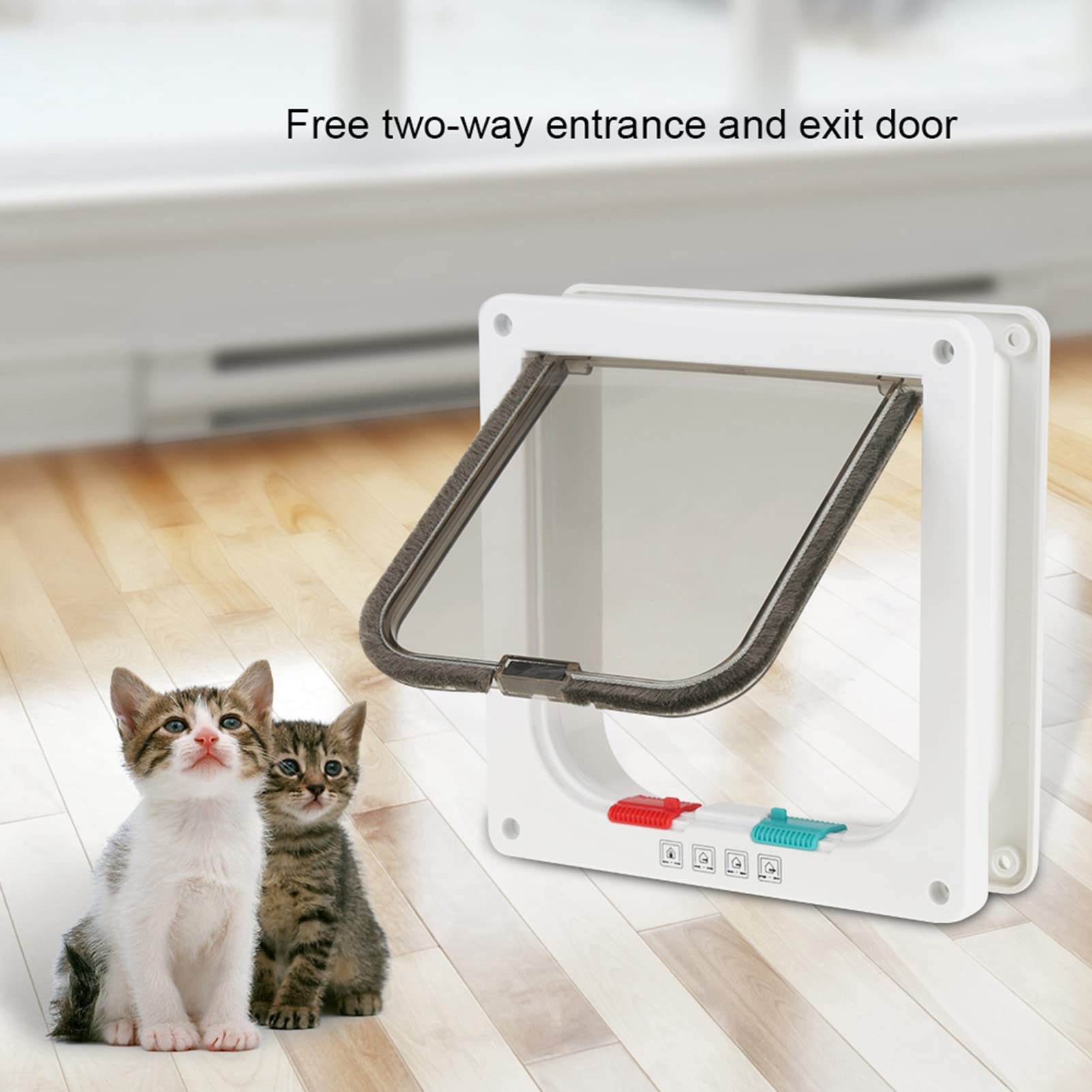 4 Voies Fermeture Magnétique : Porte Pour Animaux De Compagnie Avec Design A Faible Bruit Installation Facile Porte Pour Chat Porte Pour Animaux De Compagnie Pour Portes Interieures 90702928