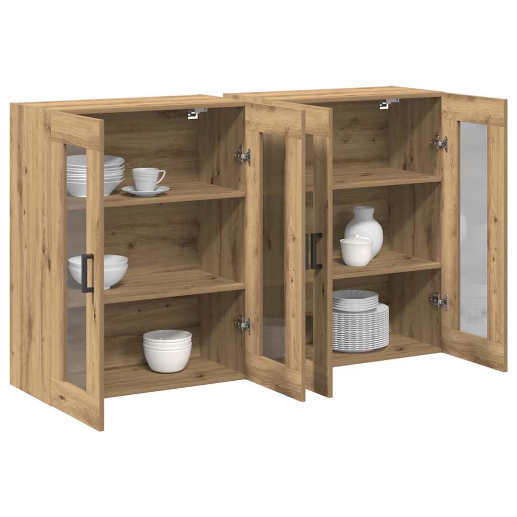 Armarios de pared 2 pcs roble artesanal 69,5 x 34 x 90 cm