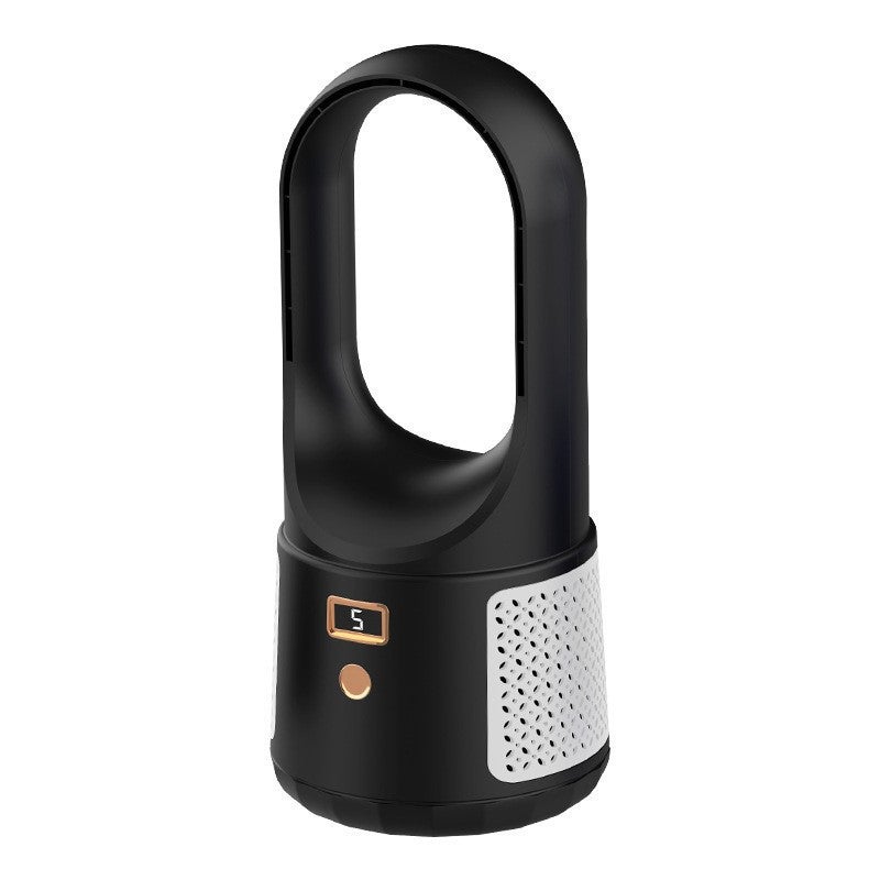 Wentylator - przenośny i cichy wentylator biurkowy bezłopatkowy z wyświetlaczem LED, 6 prędkości (czarny)