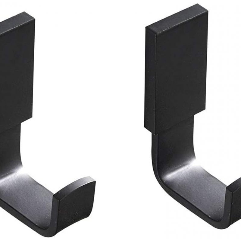 2 czarne miedziane wieszaki na ubrania, wieszaki na ubrania do łazienki i toalety, wieszaki na ubrania za drzwiami, wieszaki na ubrania montowane na