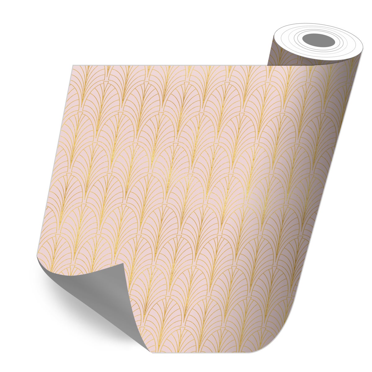 Adhesivo para muebles, armarios, pared, cocina, baños - decoración - art-decó in light pink and gold 50x100 cm