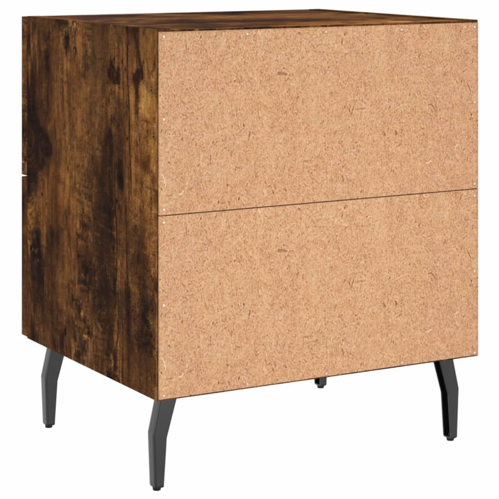 Maison Exclusive - Table de chevet chêne fumé 40x35x47,5 cm bois d’ingénierie - 8