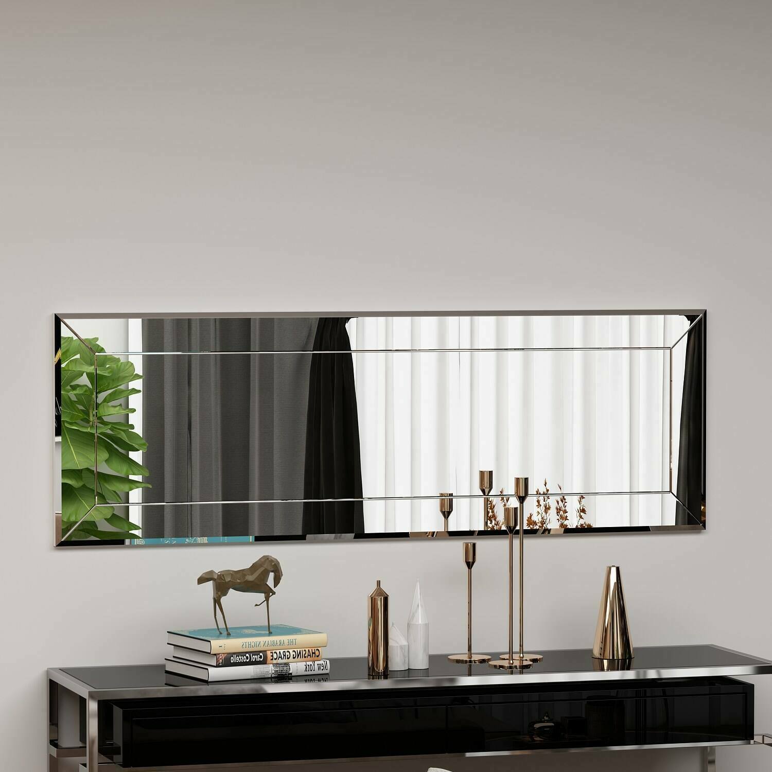 Espejito bareggio, espejo, objeto de decoración de pared, decoración de espejo, 40x2h120 cm, blanco