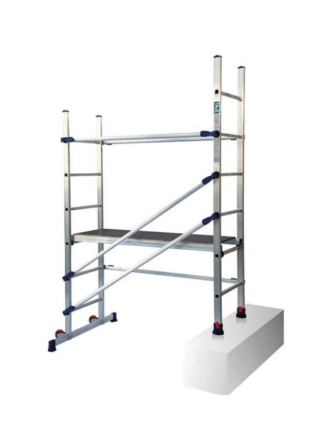 FACAL - Échafaudage roulant aluminium P6 – Intérieur & jardin – Longueur 1,46 m – Hauteur 0,90 m - L 1,46 m