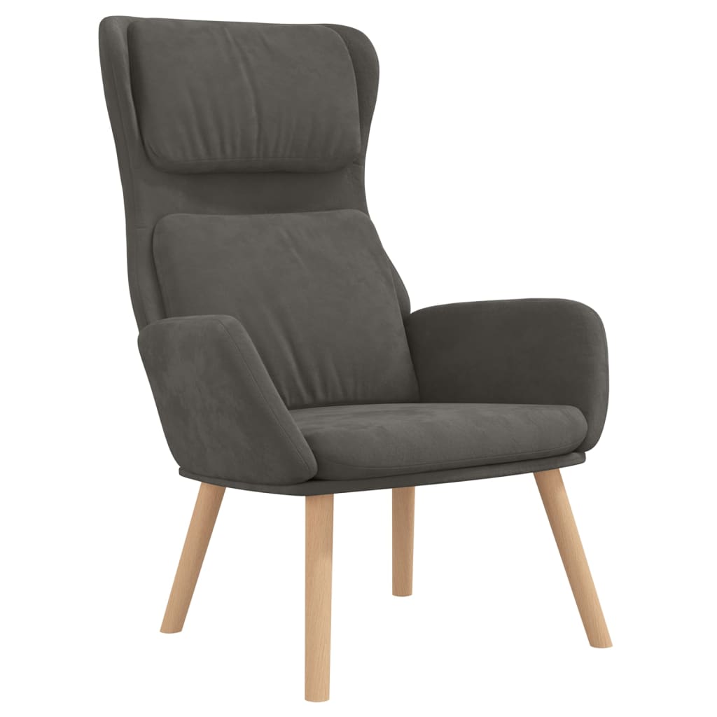 Chaise de relaxation | Fauteuil de relaxation | Chaise de Salon Gris foncé Velours393195 - 2