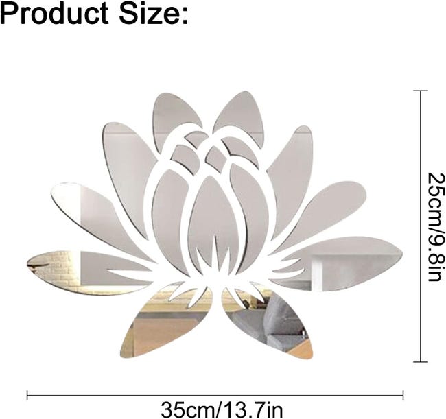 Lot 10 Miroirs Muraux Acrylique Miroir Flexible 15x23 Cm – Autocollants Décoratifs Sans Verre, Effet Agrandissant