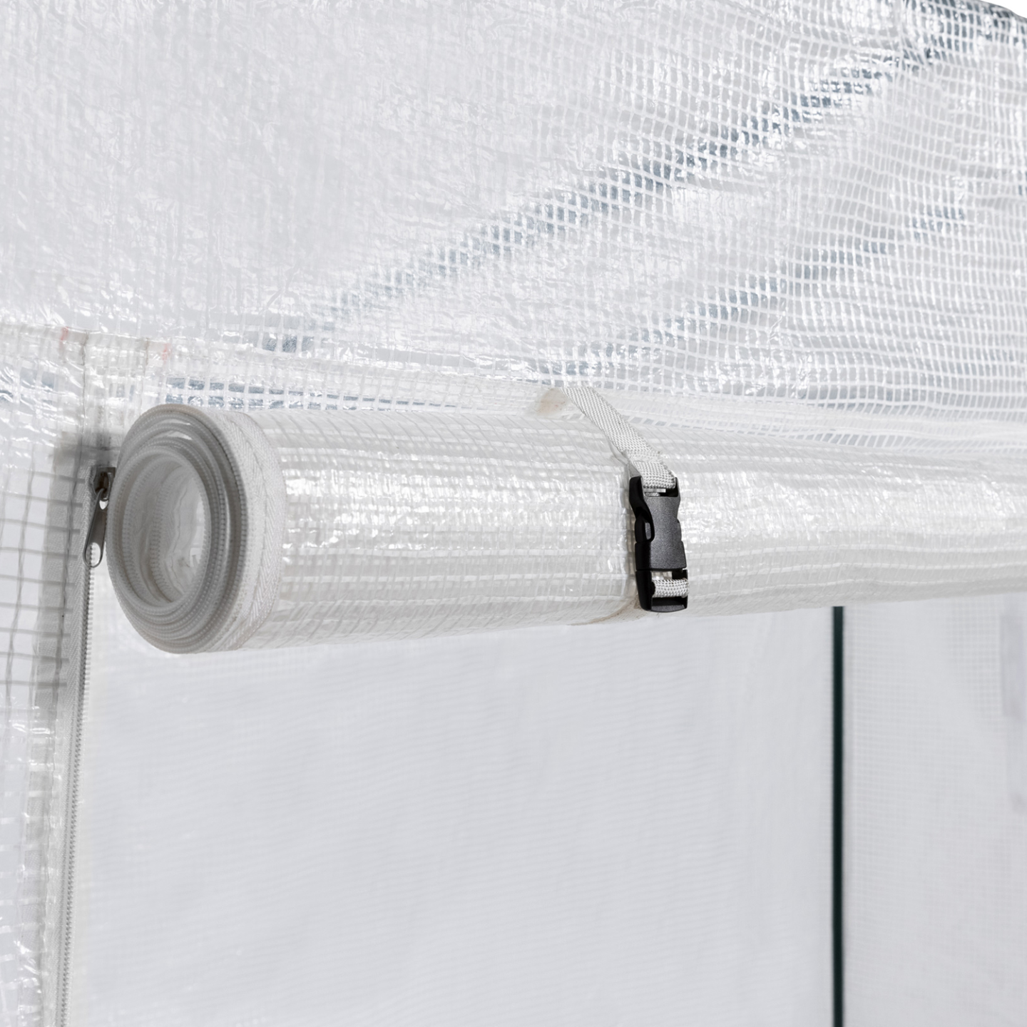 Serre de jardin blanche toutes saisons avec fenêtre et porte zippée - 4