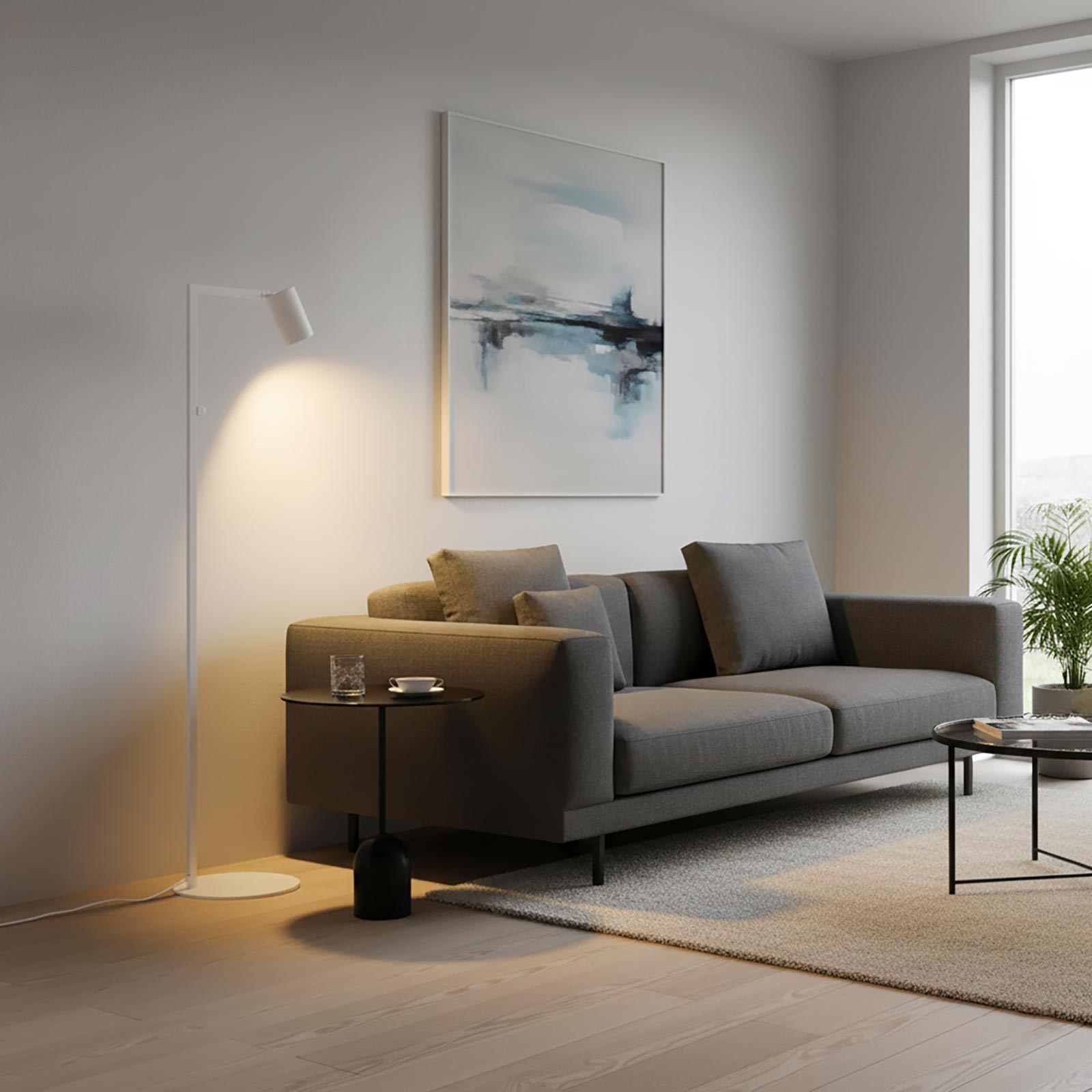 Piantana LED da terra elegante design moderno lampada pavimento GU10 luce orientabile salotto ufficio camera albergo 230V COLORE BIANCO - 2