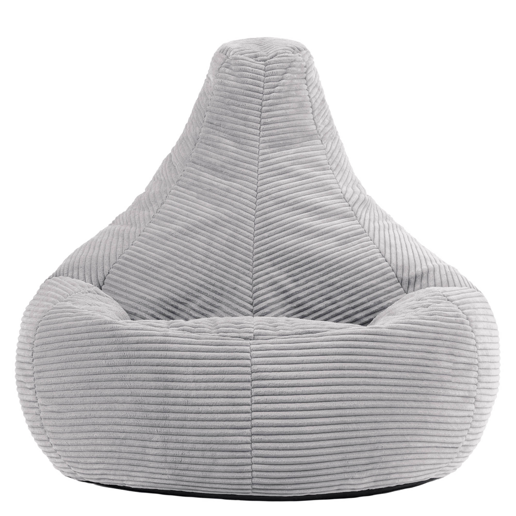 Pouf Icon à dossier haut avec repose-pied carré velours côtelé gris clair, 84x84cm, Made in Allemagne, Oeko-Tex® - 5