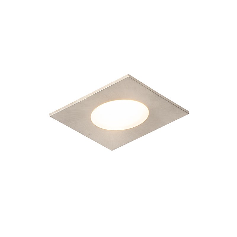 Qazqa reflektory wpuszczane - Simply - stal, non-replaceable-led, żarówkami LED 5w, 3000k, ciepła biel, 8.3cm, kwadratowy