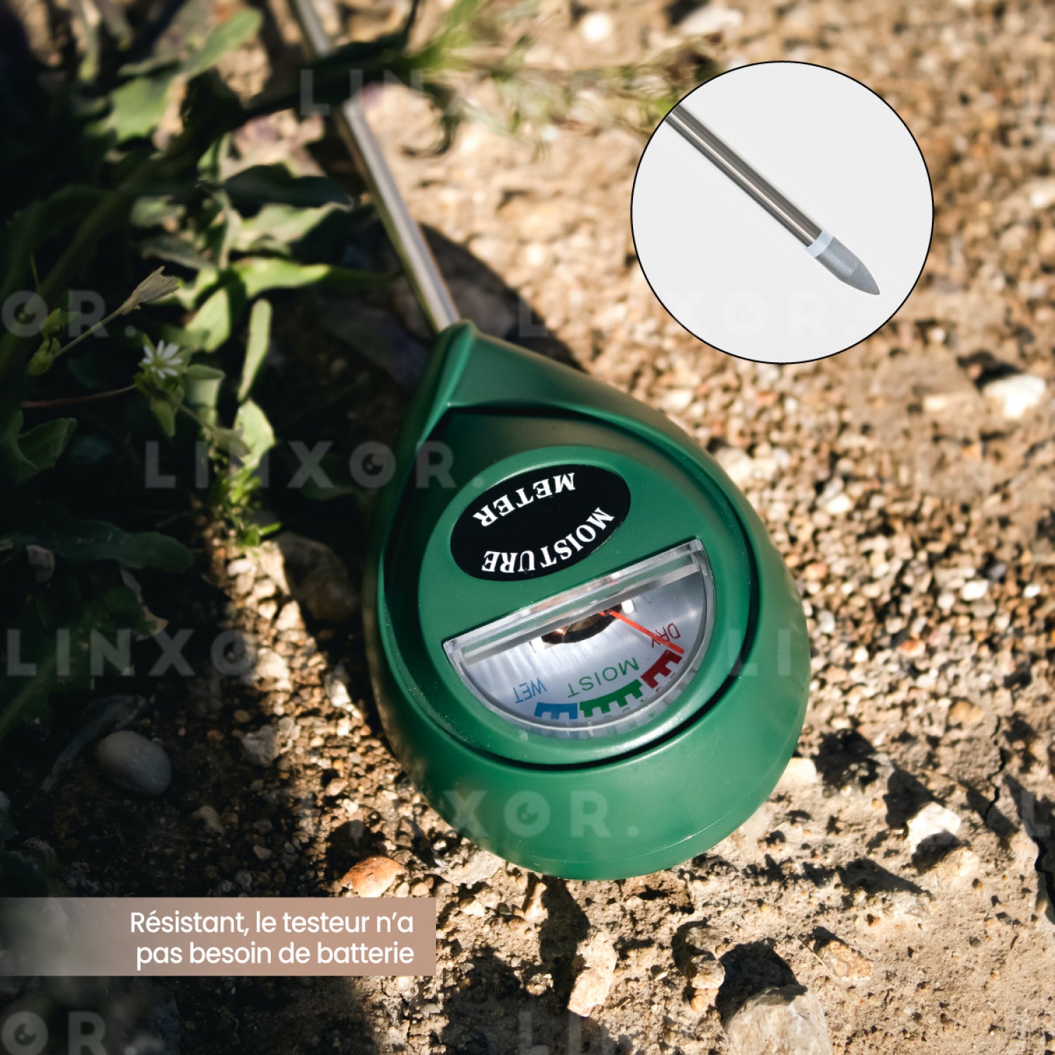Testeur, capteur d'humidité, hygromètre pour plante ou sol - Linxor - 3