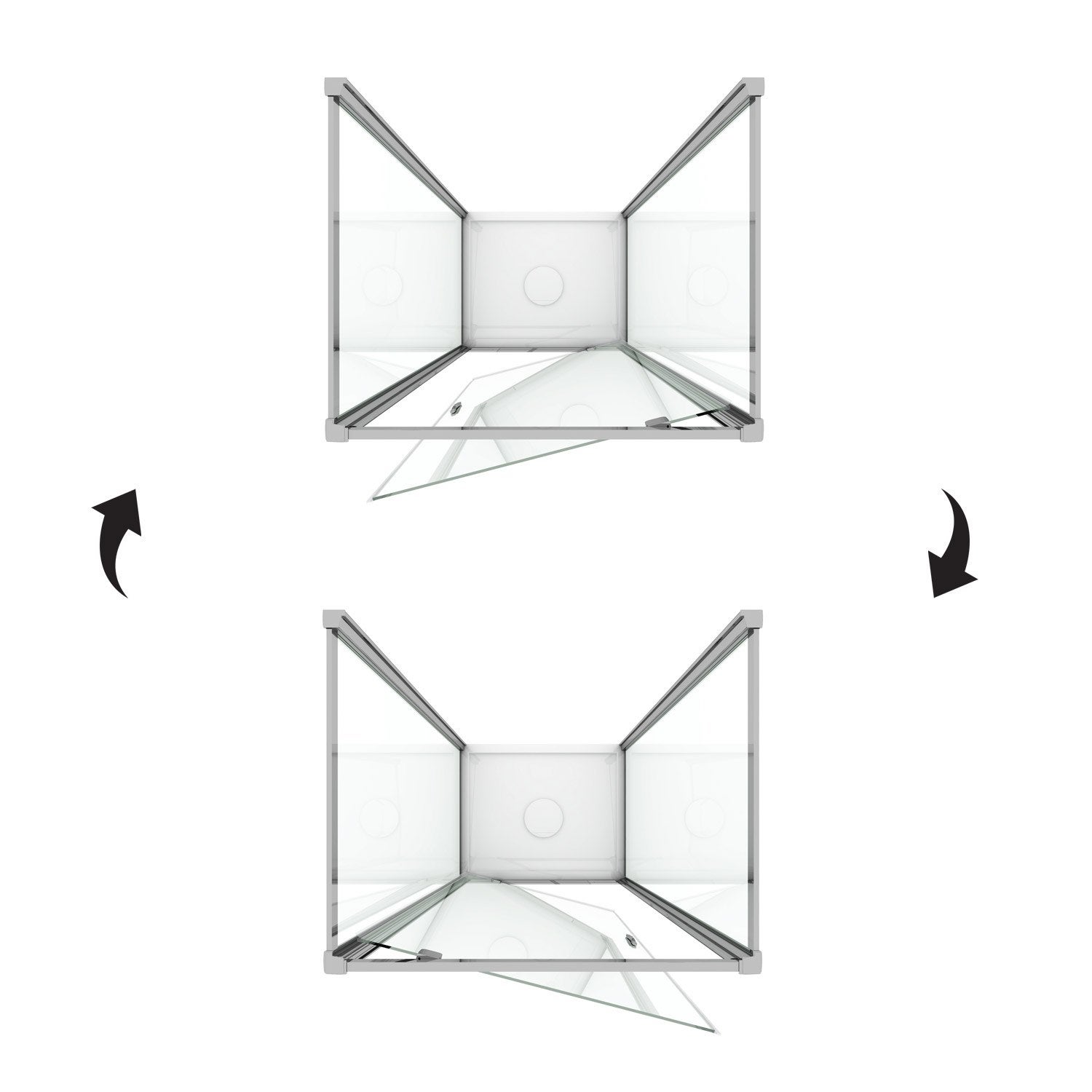 Box Doccia 3 lati 70x90x70 AP. 90 CM H198 trasparente mod. Cristal TRIO 1 Anta - 8