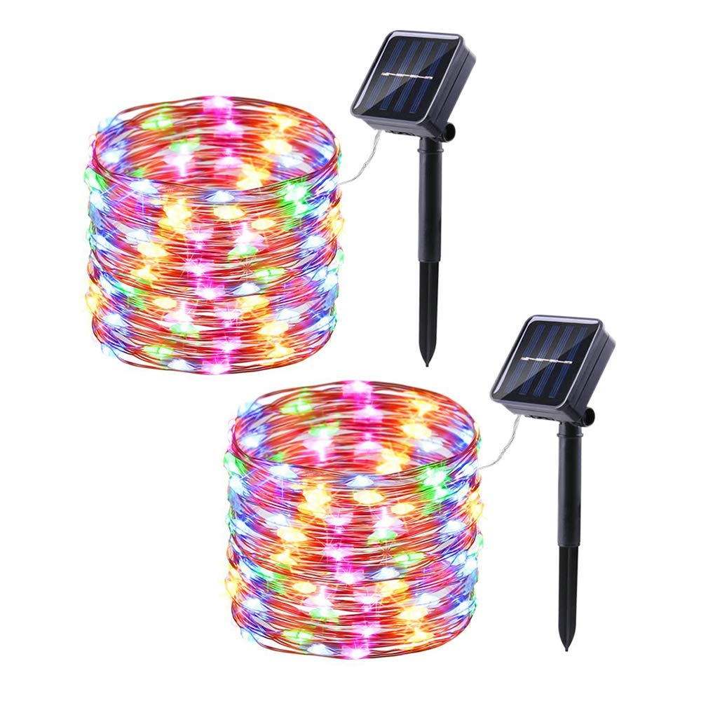 Solarne Lampki Dekoracyjne x stopy Trybów Wodoodporne Solarna Lampa Miedziane Druciki Bajkowe Lampki Dekoracyjne na Patio Ogród Wielokolorowe