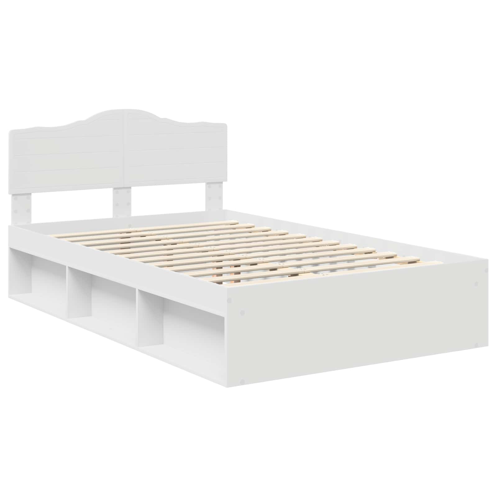 Cadre de lit Blanc 120 x 190 cm Bois de pin massif - 4