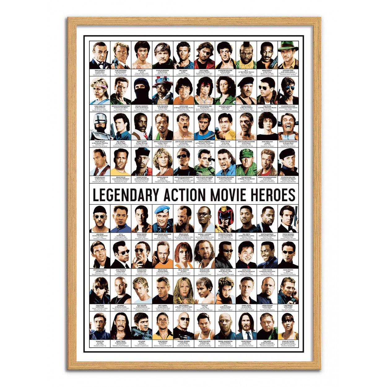 Affiche d’art 50 x 70 cm - Legendary Action Movie Heroes - Olivier Bourdereau - 4