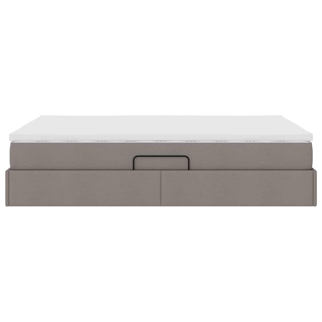 Lit avec rangement et matelas taupe 140 x 200 cm polyester - 9