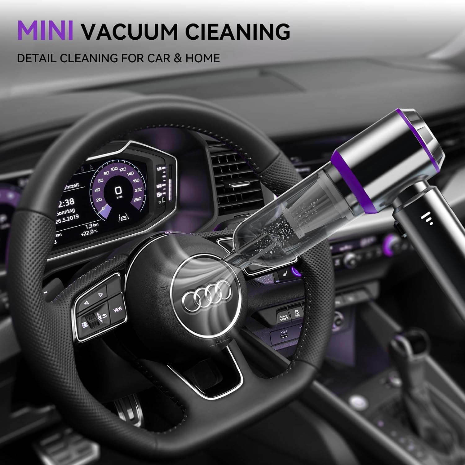 Aspirapolvere Portatile Per Auto E Casa - 12000Pa, Ricaricabile USB-C, Senza Fili