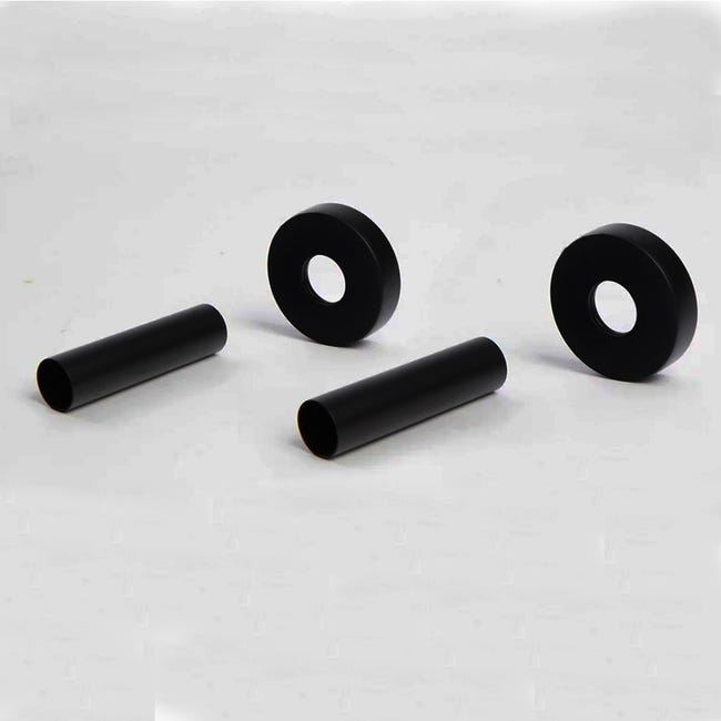 Copritubi Per Radiatori Nero Opaco - Set Con Collari E Manicotti | 130mm X 18mm, Tagliabile Su Misura - Foto 5