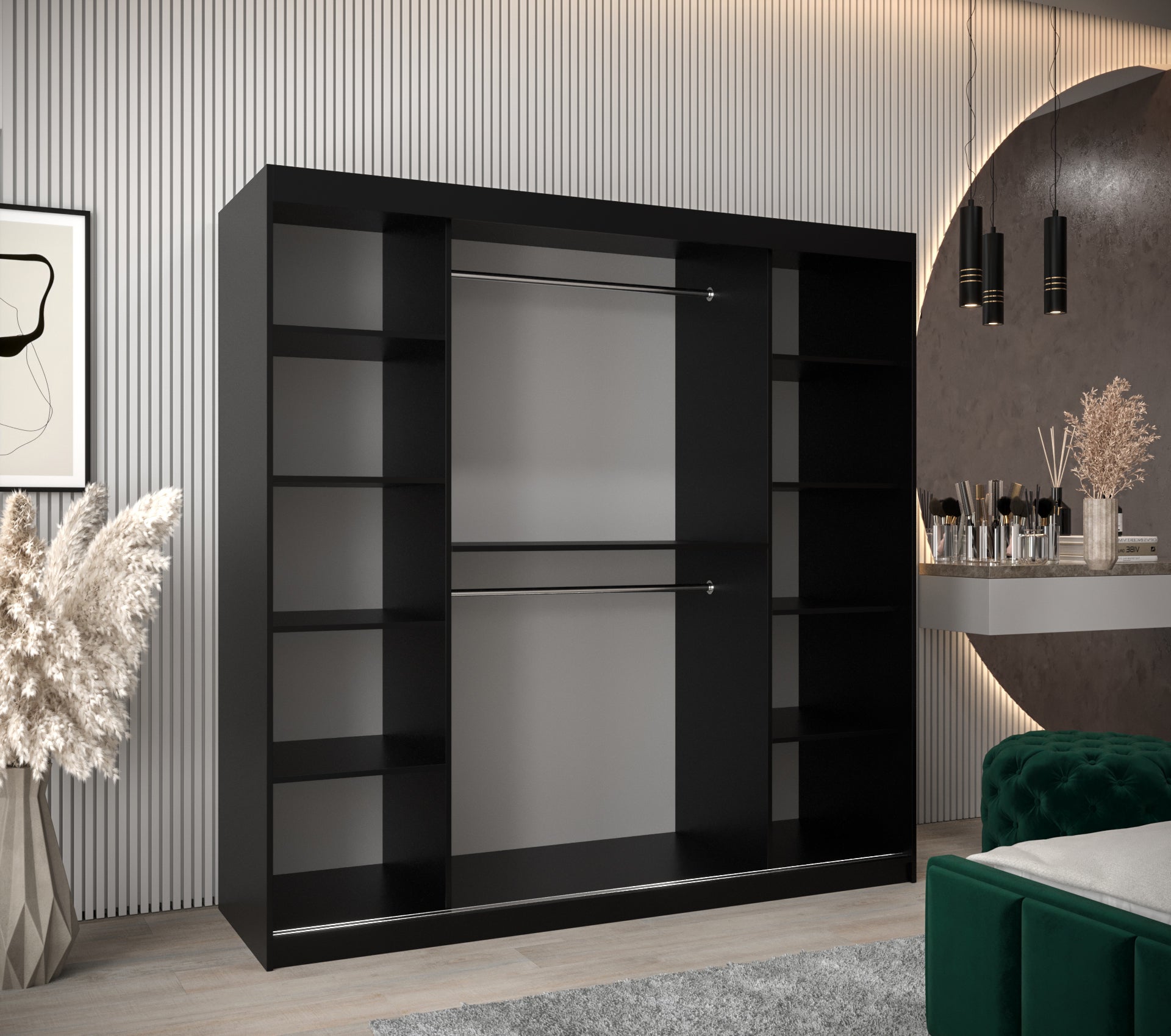 Szafa przesuwna Dome 200 x 62 x 200 czarny - 3
