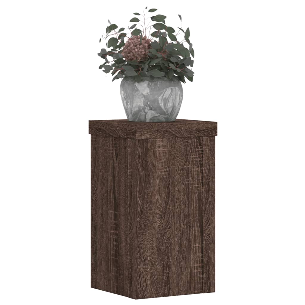 Supports pour plantes 2 pcs chêne marron bois d'ingénierie - 3