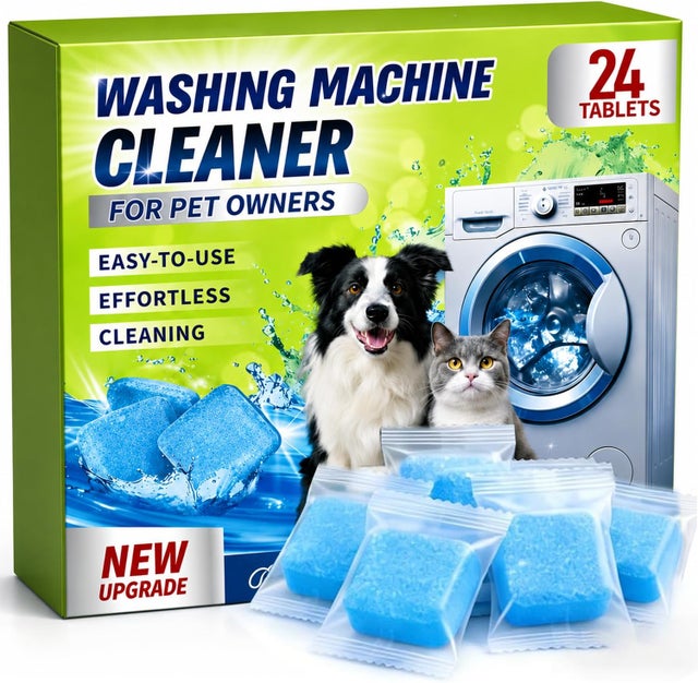 24 comprimés nettoyants pour lave-linge - Nettoyant pour lave-linge - Élimine les odeurs d'animaux - Nettoyant pour poils d'animaux