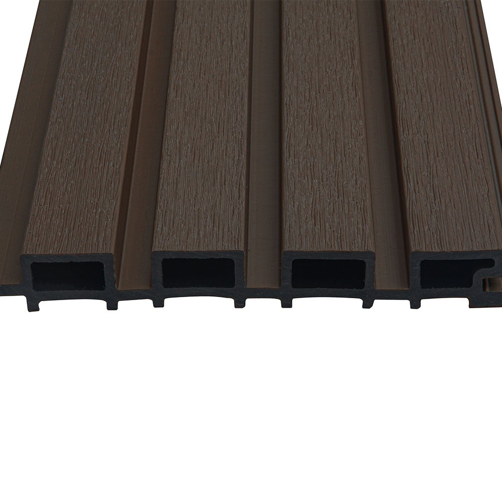 Home Deluxe - Revêtement de façade en WPC DUVAR - Couleur : noyer, taille : 2 m² env. 190 x 21,9 x 2,6 cm, matériel de montage inclus I Panneaux de - 2