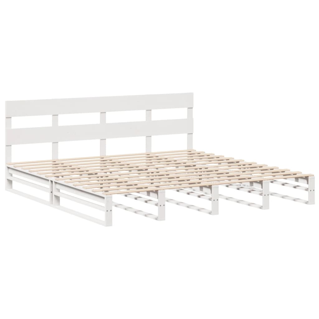 Cadre de lit sans matelas en bois massif de pin blanc pour la chambre, 180 × 200 cm - 3