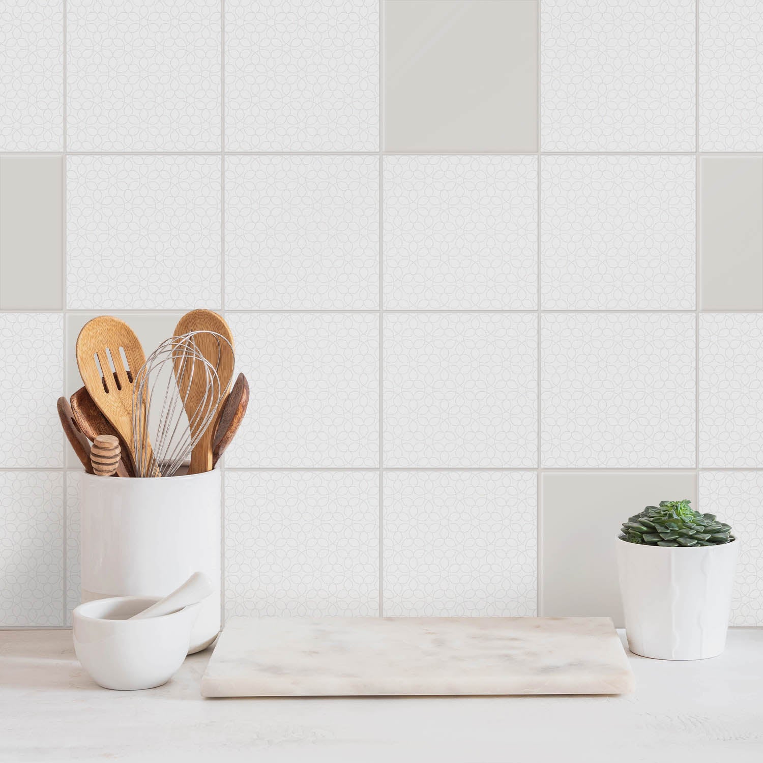 Stickers muraux carreaux | Wallfluent | 10x10 cm | Lot de 24 Pièces | Compositions hexagonales - 2